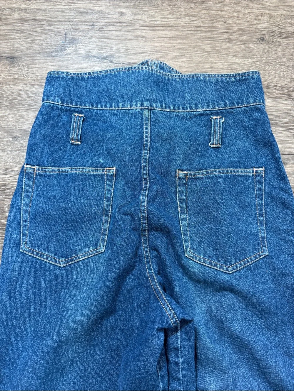 Vintage‎ Paperbag Waist High Rise Mom Jeans Womens Size 13 Blue Denim Tapered